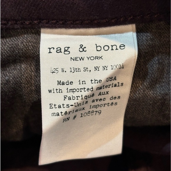 rag & bone THE DRE Jeans Sz 27 in AGED‎ WINE - Picture 6 of 8